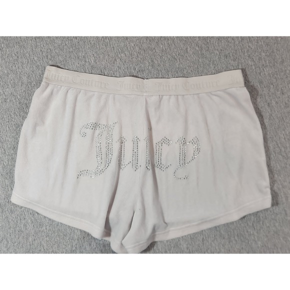 Juicy Couture Other - Juicy Couture Sleep Shorts Women Large cream Rhinestone Velour Lounge